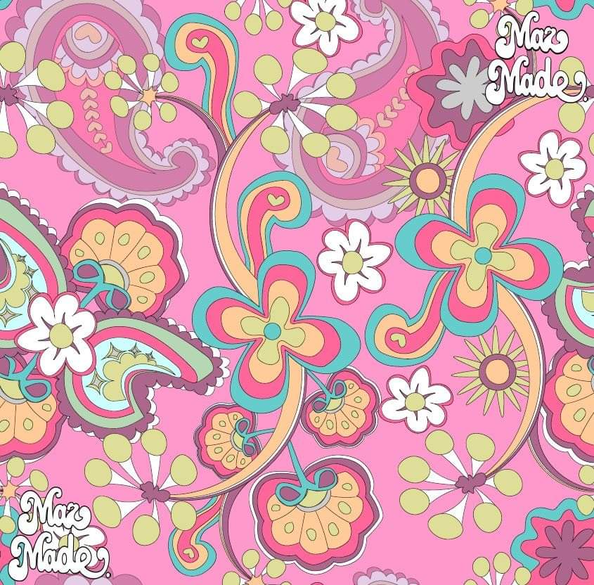 Lucky Pink Cotton Lycra (40x40 repeat)