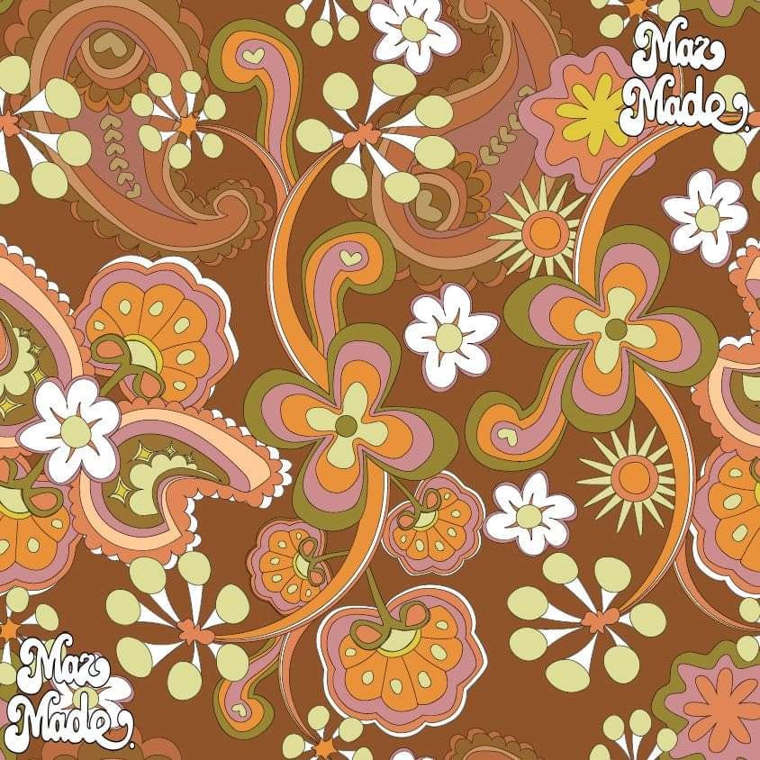 Lucky Brown Cotton Lycra (40x40 repeat)