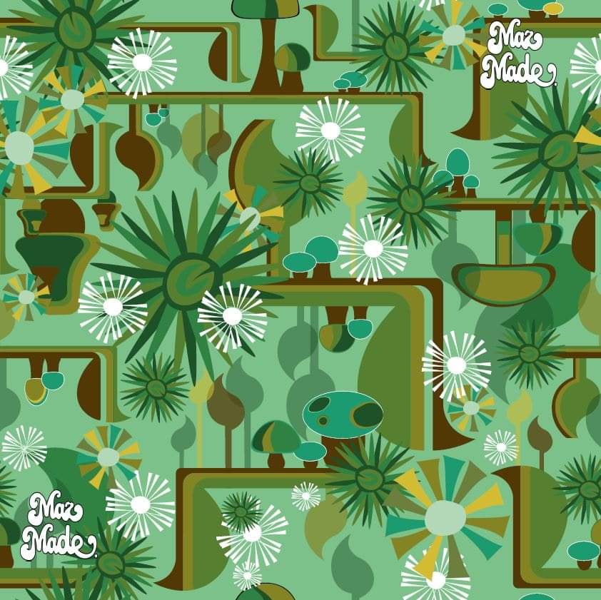 Prickles Green Cotton Lycra (40x40 repeat)