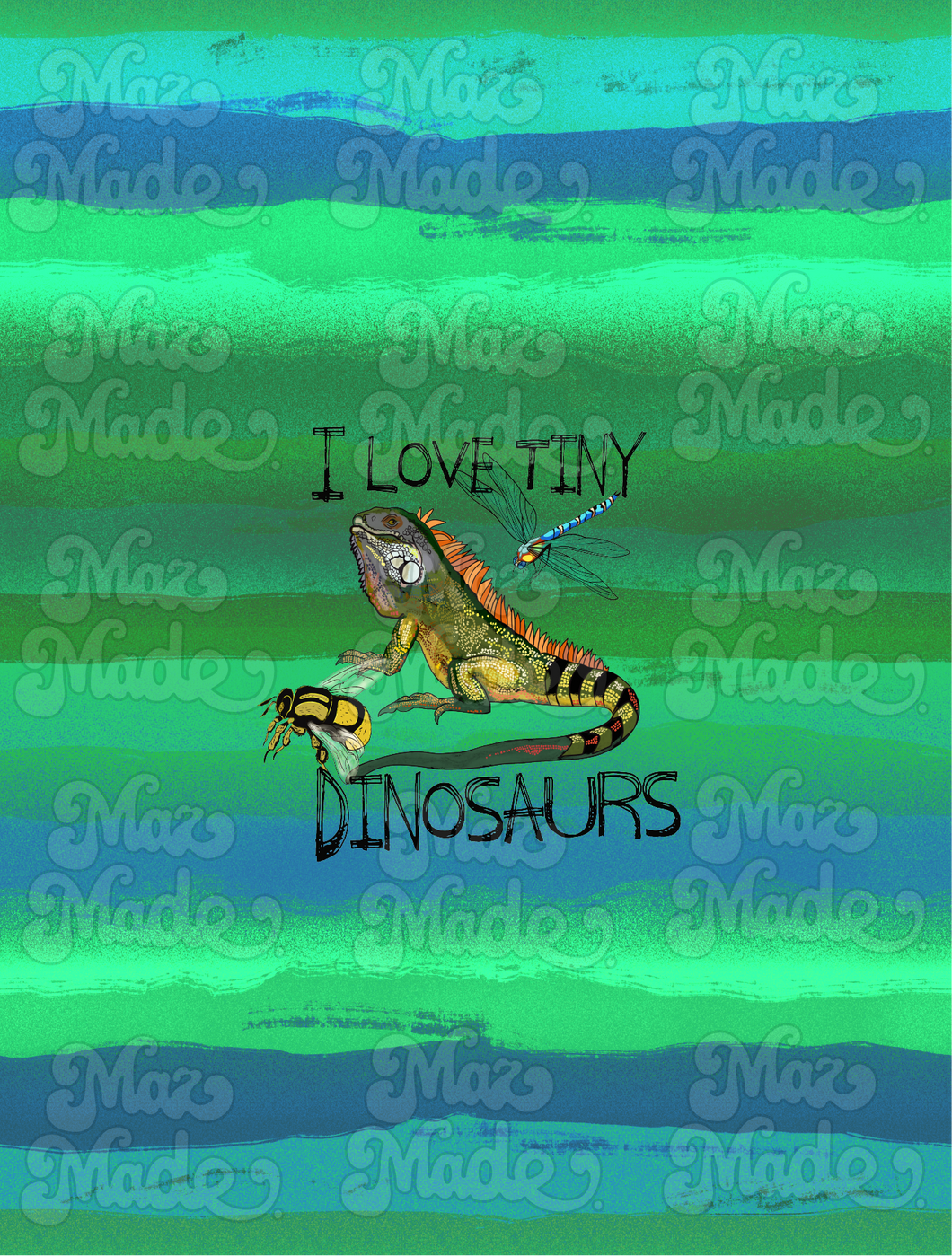 I Love Tiny Dinosaurs Big Kids Panel Cotton Lycra