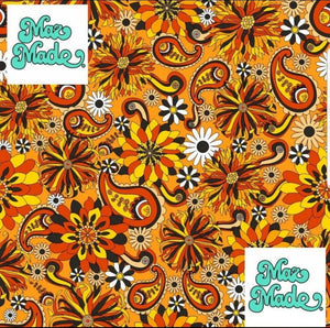 Retro Paisley Faux Leather Lychee Textured Vinyl 0.6mm