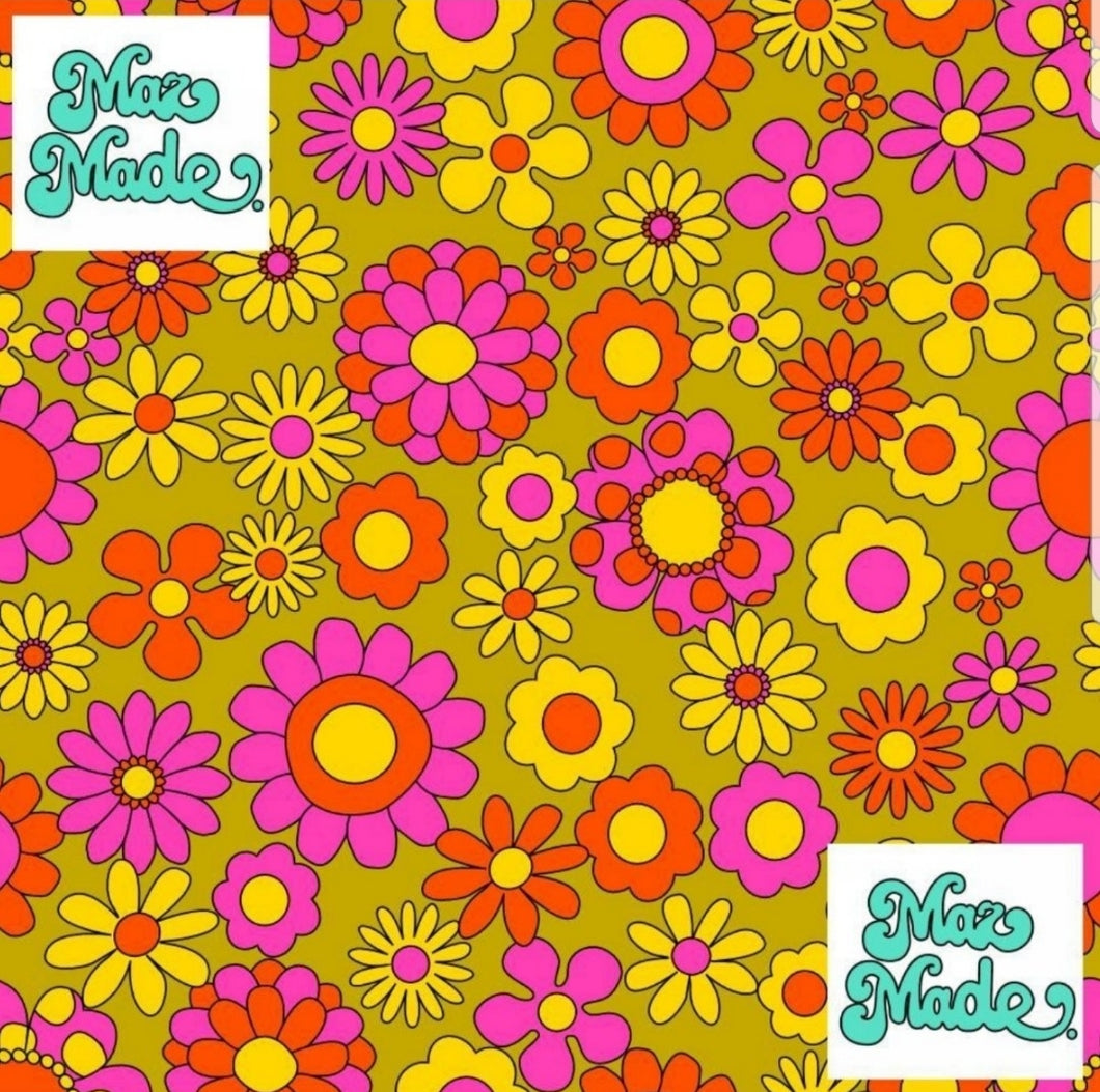 Pink and Orange Daisy Canvas